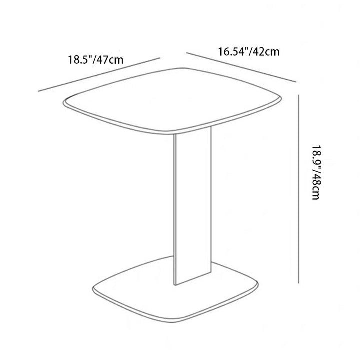 Moderner minimalistischer rechteckiger Beistelltisch aus Kunstsattelleder und Carbonstahl für das Wohnzimmer 