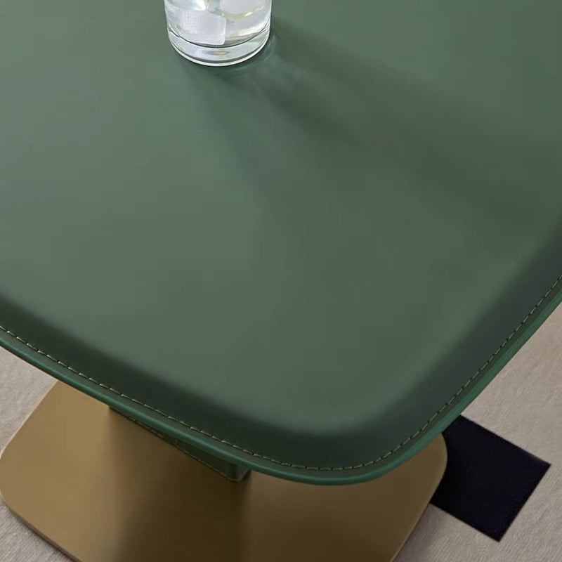 Moderner minimalistischer rechteckiger Beistelltisch aus Kunstsattelleder und Carbonstahl für das Wohnzimmer 