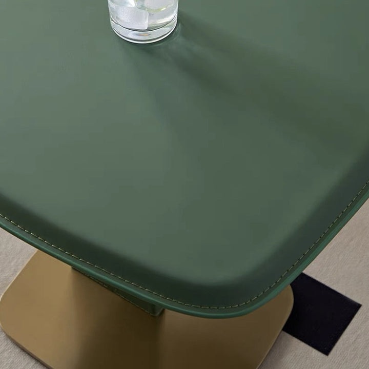 Moderner minimalistischer rechteckiger Beistelltisch aus Kunstsattelleder und Carbonstahl für das Wohnzimmer 