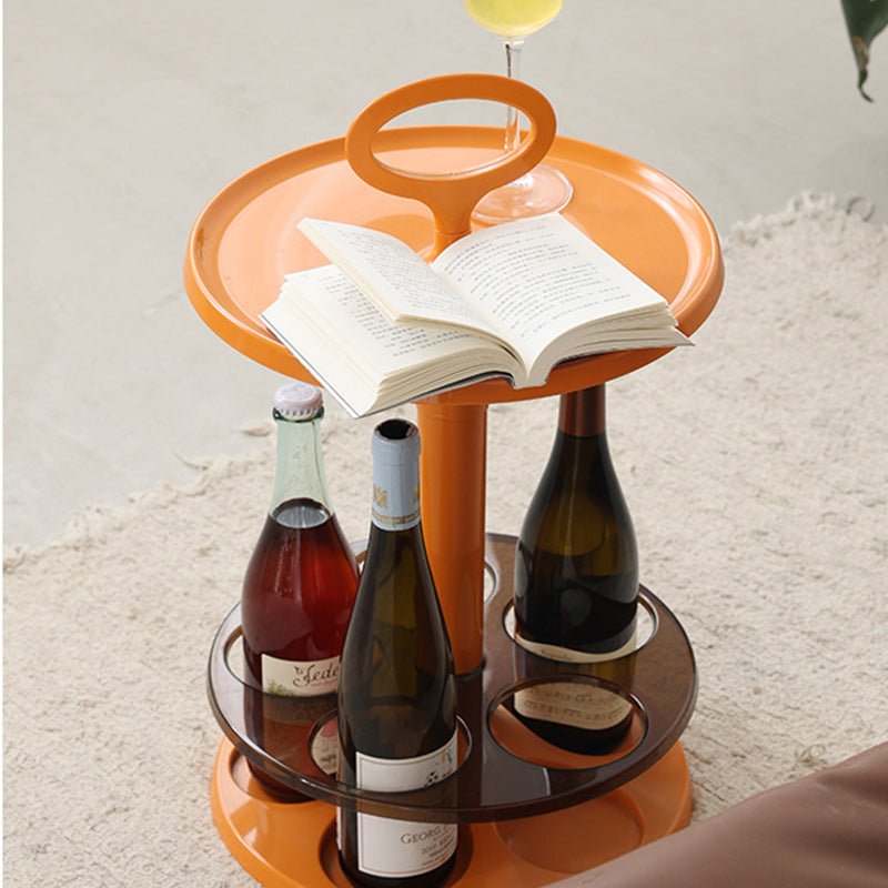 Contemporary Creative Round Wine Glass Holder ABS Side Table For Living Room