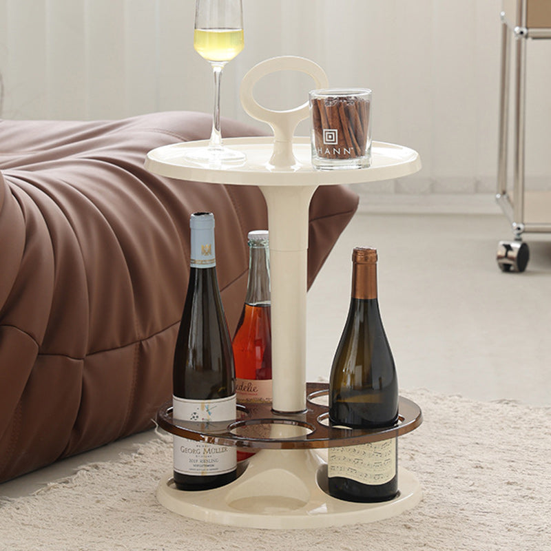 Contemporary Creative Round Wine Glass Holder ABS Side Table For Living Room
