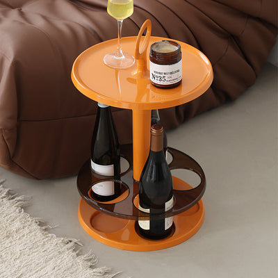 Contemporary Creative Round Wine Glass Holder ABS Side Table For Living Room