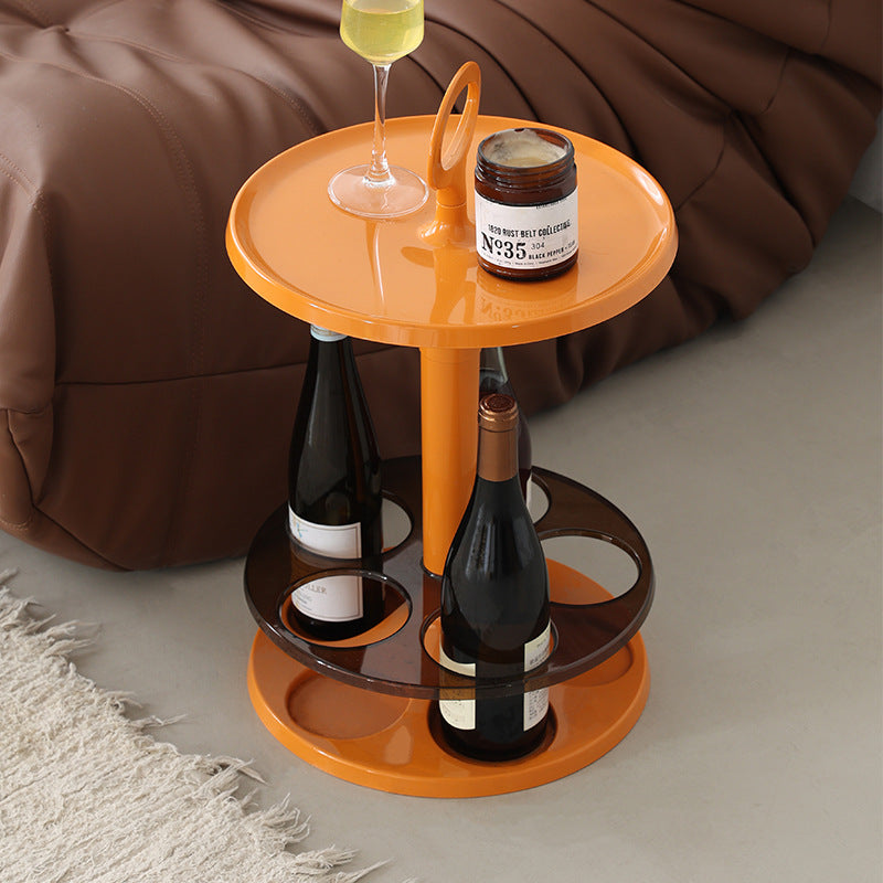 Contemporary Creative Round Wine Glass Holder ABS Side Table For Living Room