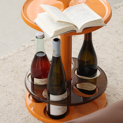 Contemporary Creative Round Wine Glass Holder ABS Side Table For Living Room