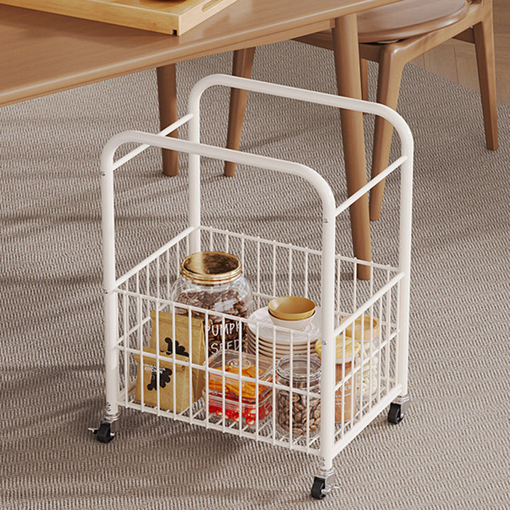 Moderner minimalistischer abnehmbarer rechteckiger Nan-Bambus-Stahlrohr-Beistelltisch mit 1 Regal und 1 Stauraum für das Wohnzimmer 
