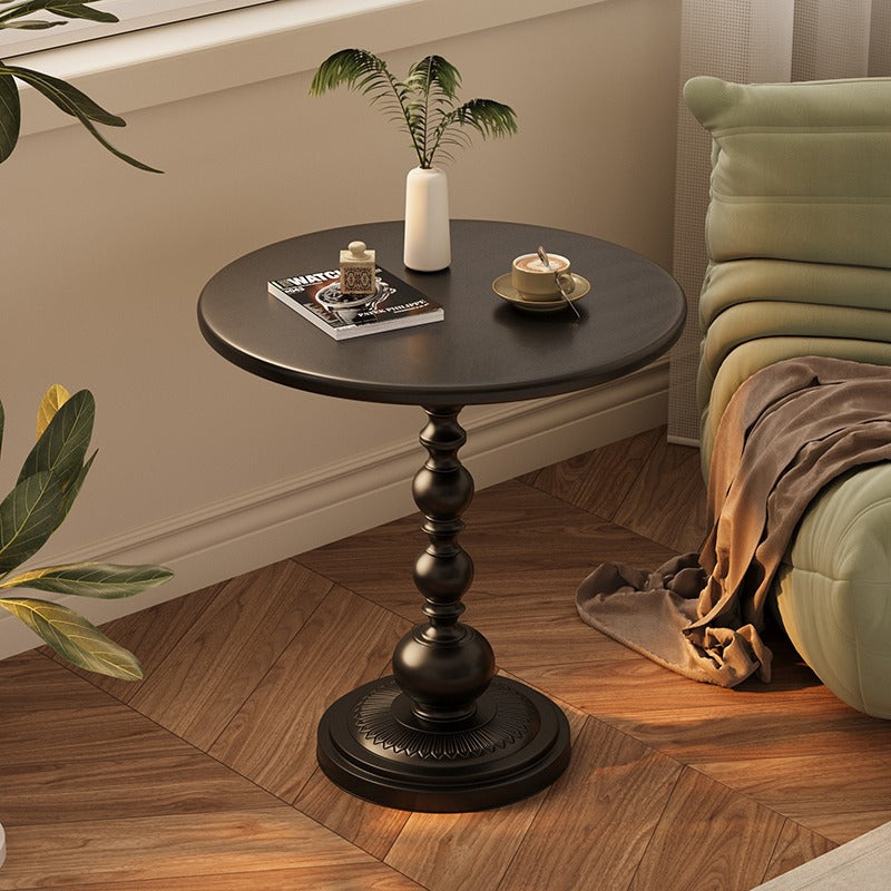 Traditional French Round Bead Base Iron Coffee Table For Living Room