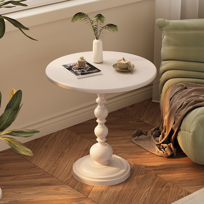 Traditional French Round Bead Base Iron Coffee Table For Living Room