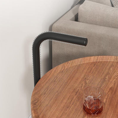 Table d'appoint moderne minimaliste amovible à panneau rond en faux tube en acier à 2 niveaux pour salon 