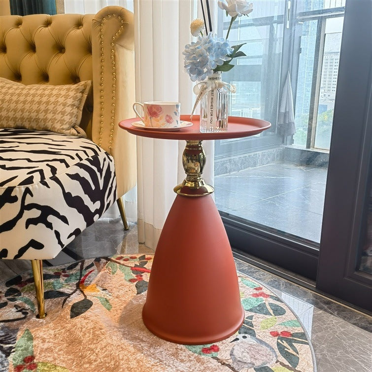 Modern Luxury Round Cone Metal Coffee Table For Living Room