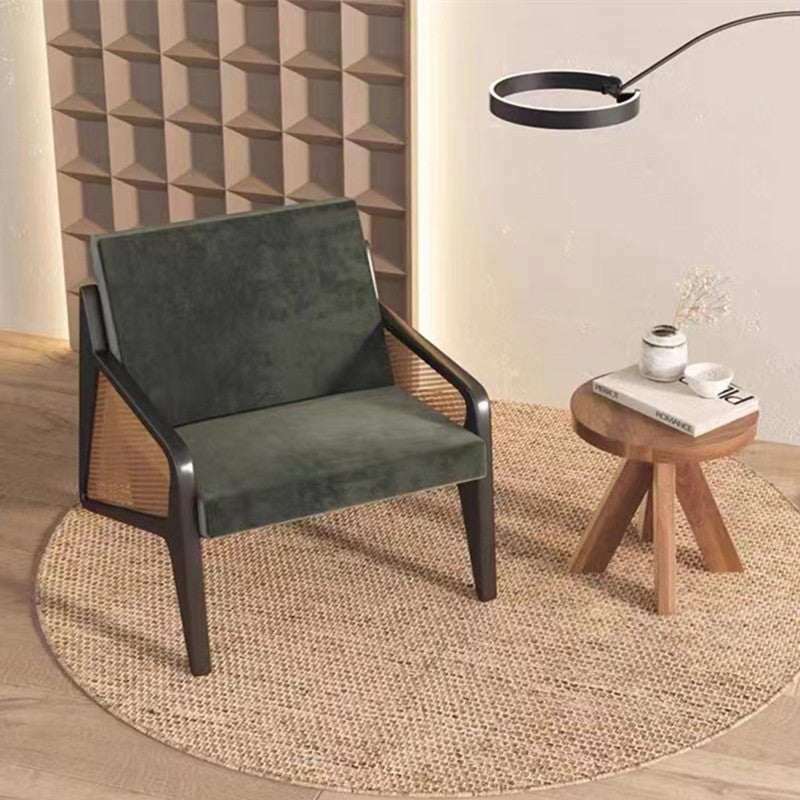 Contemporary Nordic Round Quadruple Pedestal Pine Wood Coffee Table For Living Room