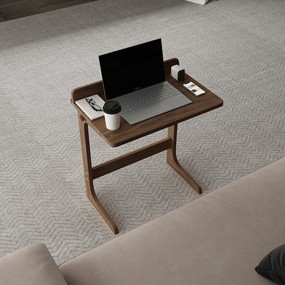 Table d'appoint rectangulaire en noyer noir nordique contemporain pour salon 