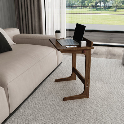 Table d'appoint rectangulaire en noyer noir nordique contemporain pour salon 