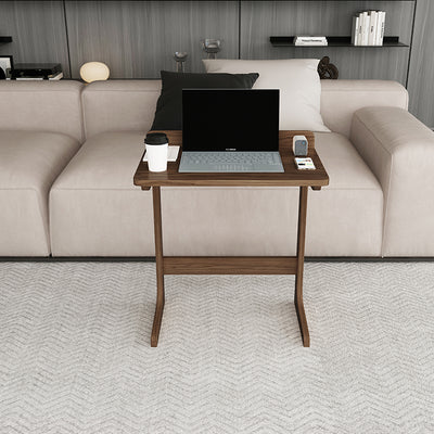 Table d'appoint rectangulaire en noyer noir nordique contemporain pour salon 