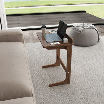 Table d'appoint rectangulaire en noyer noir nordique contemporain pour salon 