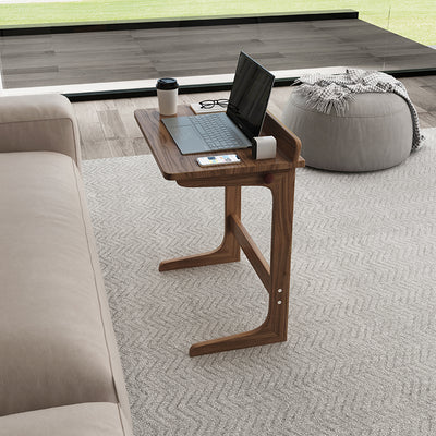 Table d'appoint rectangulaire en noyer noir nordique contemporain pour salon 