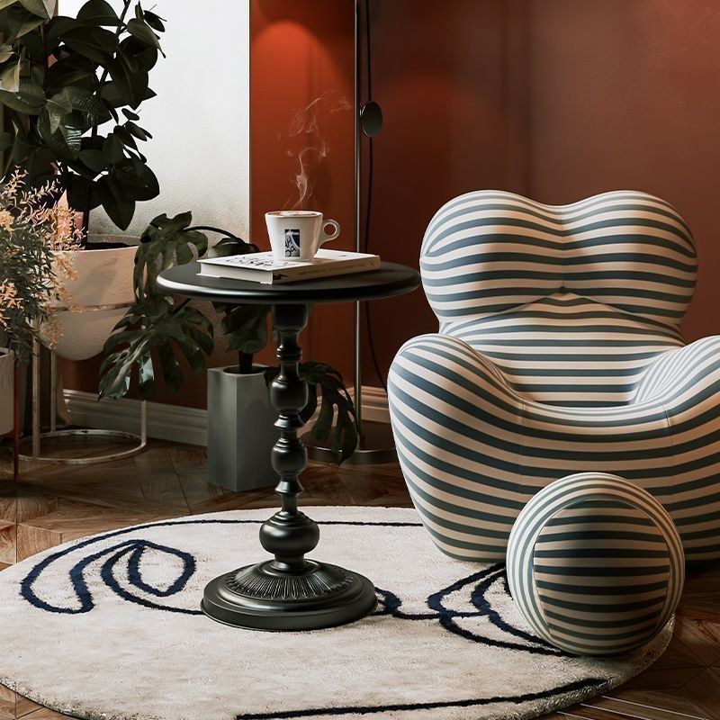 Traditional Vintage Round Beads Base Iron Stainless Steel Coffee Table For Living Room