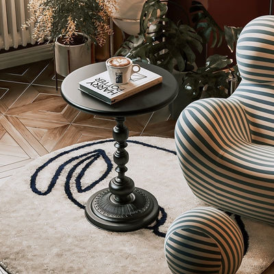 Traditional Vintage Round Beads Base Iron Stainless Steel Coffee Table For Living Room