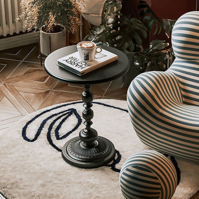Traditional Vintage Round Beads Base Iron Stainless Steel Coffee Table For Living Room