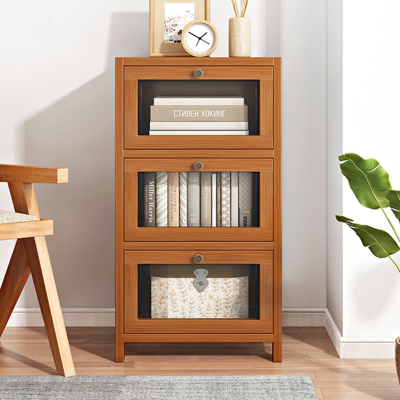 Modern Minimalist Rectangular Nan Bamboo Density Panel Acrylic Nightstand 3/4/5 Drawer For Bedroom