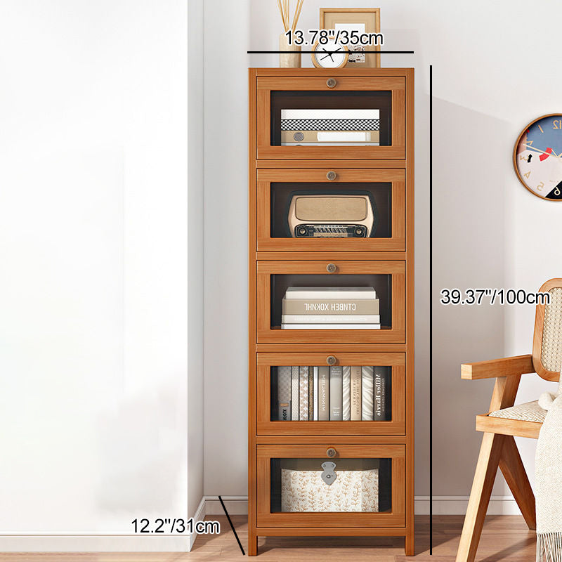 Modern Minimalist Rectangular Nan Bamboo Density Panel Acrylic Nightstand 3/4/5 Drawer For Bedroom