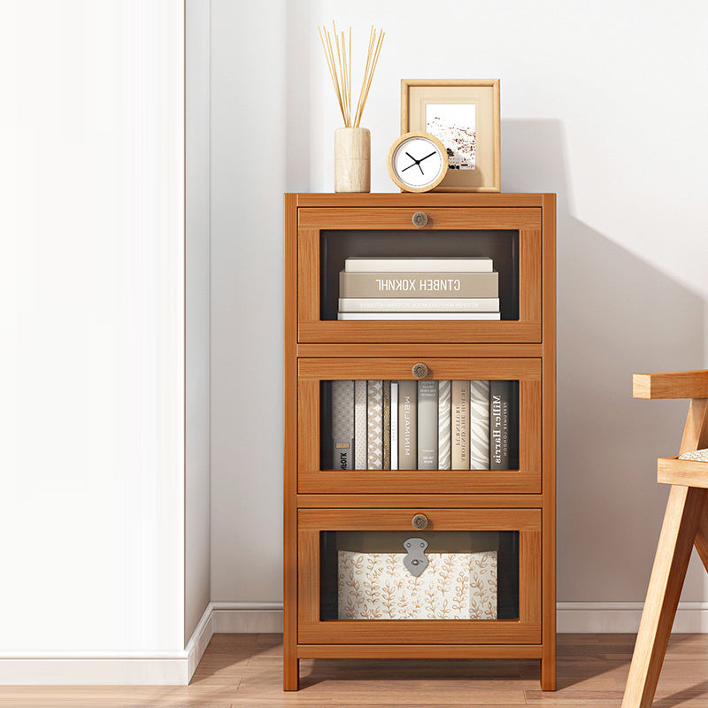 Modern Minimalist Rectangular Nan Bamboo Density Panel Acrylic Nightstand 3/4/5 Drawer For Bedroom