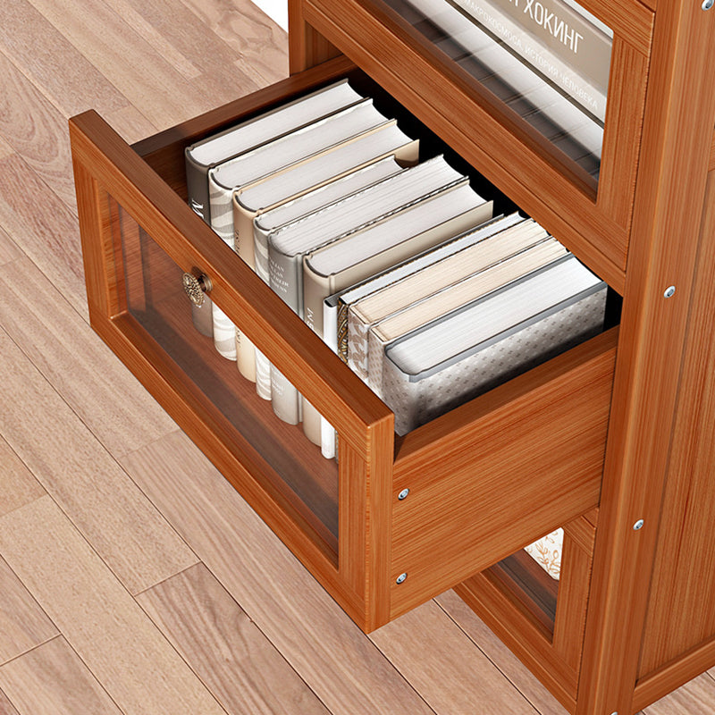 Modern Minimalist Rectangular Nan Bamboo Density Panel Acrylic Nightstand 3/4/5 Drawer For Bedroom