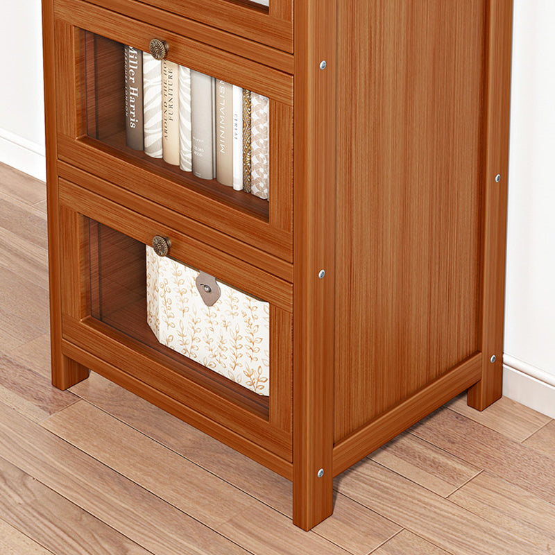 Modern Minimalist Rectangular Nan Bamboo Density Panel Acrylic Nightstand 3/4/5 Drawer For Bedroom