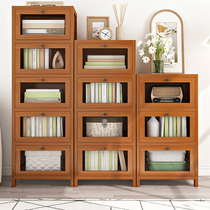 Modern Minimalist Rectangular Nan Bamboo Density Panel Acrylic Nightstand 3/4/5 Drawer For Bedroom