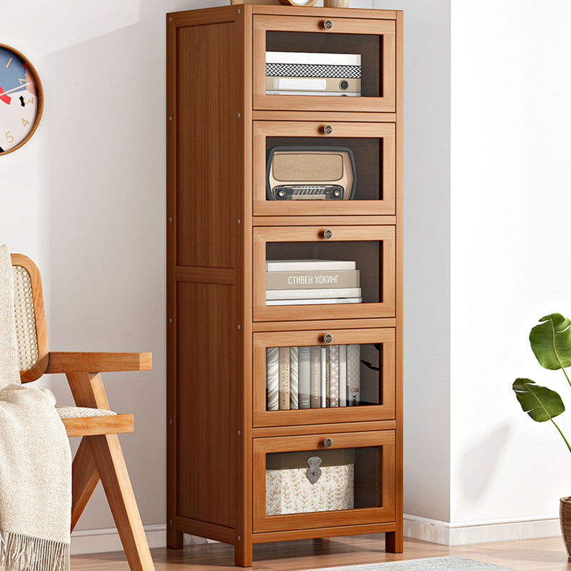 Modern Minimalist Rectangular Nan Bamboo Density Panel Acrylic Nightstand 3/4/5 Drawer For Bedroom