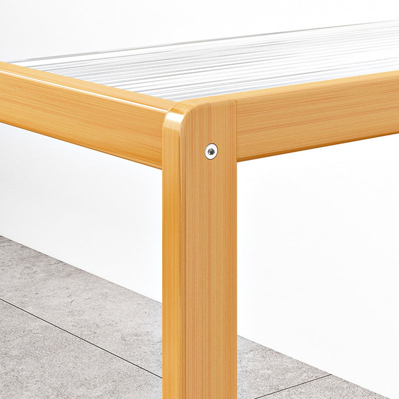 Modern Minimalist Removable Rectangular Glass Nan Bamboo Density Board End Table 3-Tier 2-Drawer For Living Room