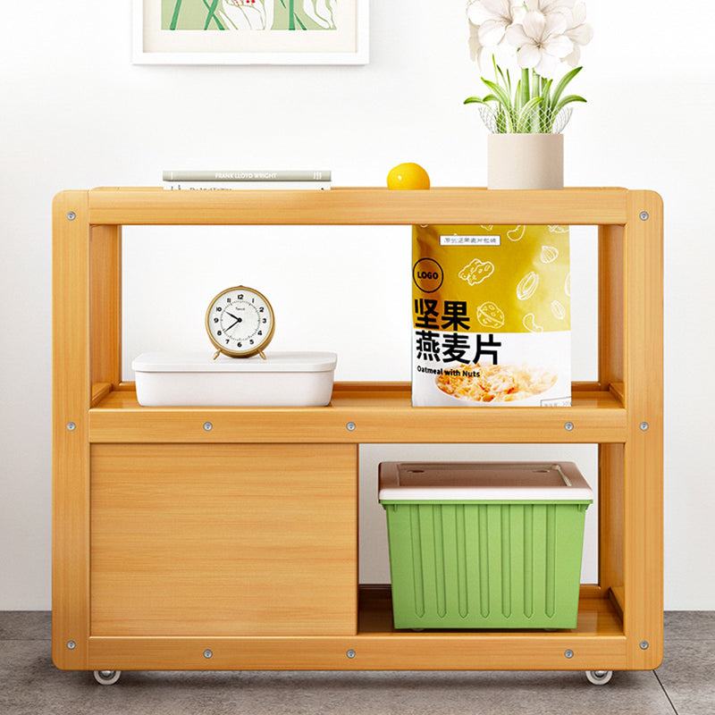 Modern Minimalist Removable Rectangular Glass Nan Bamboo Density Board End Table 3-Tier 2-Drawer For Living Room