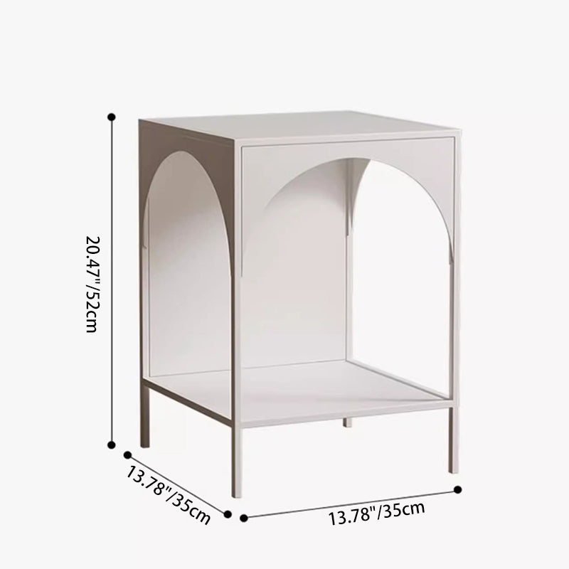 Moderner minimalistischer rechteckiger Bogenform-Eisentisch 2-stufig für das Wohnzimmer 