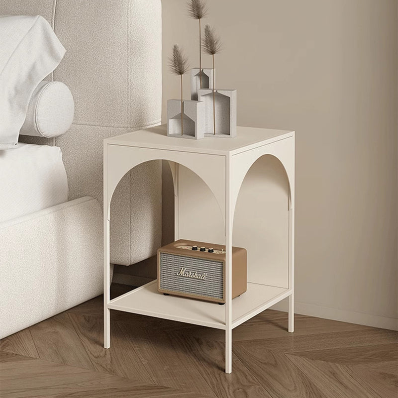 Modern Minimalist Rectangular Arch Shape Iron End Table 2-Tier For Living Room
