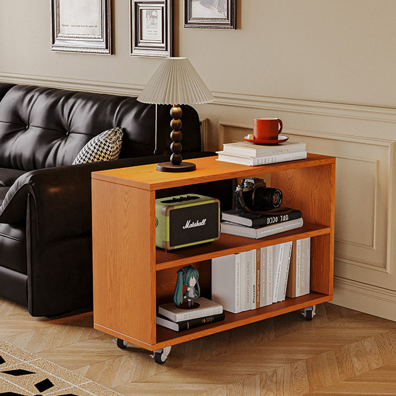 Traditional Vintage Removable Rectangular Solid Wood Faux Panel End Table 2-Tier For Living Room