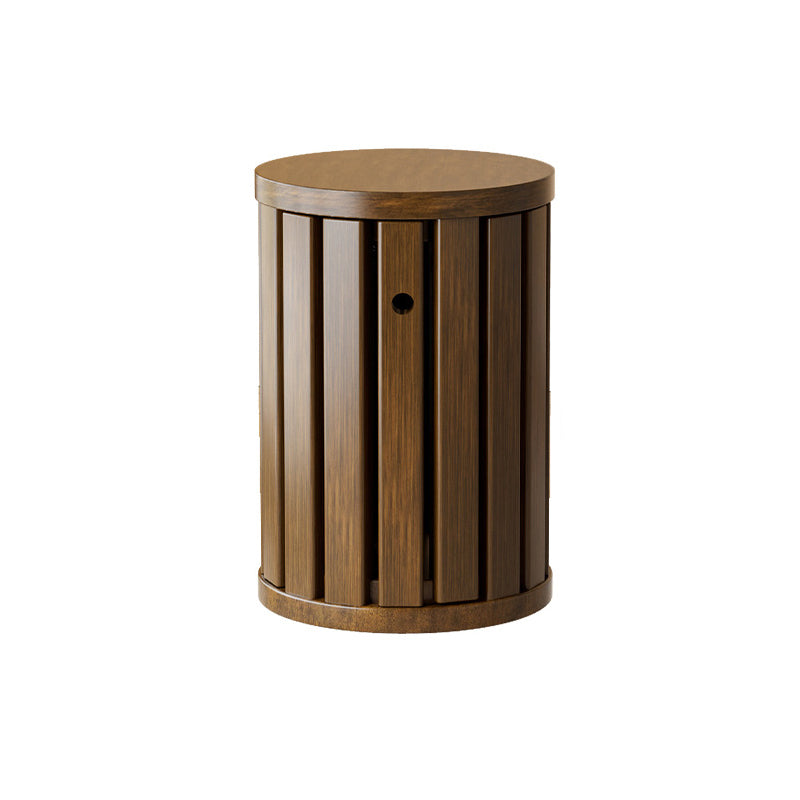 Moderno Taburete Combinado Multifuncional Minimalista Redondo de Madera de Caucho Mesa Auxiliar para Sala de Estar 