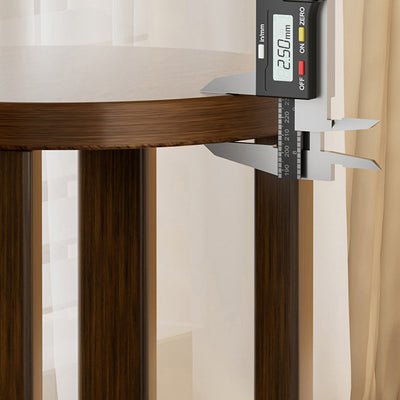 Moderno Taburete Combinado Multifuncional Minimalista Redondo de Madera de Caucho Mesa Auxiliar para Sala de Estar 