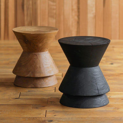 Table d'appoint en bois massif de forme ronde nordique contemporaine pour salon 