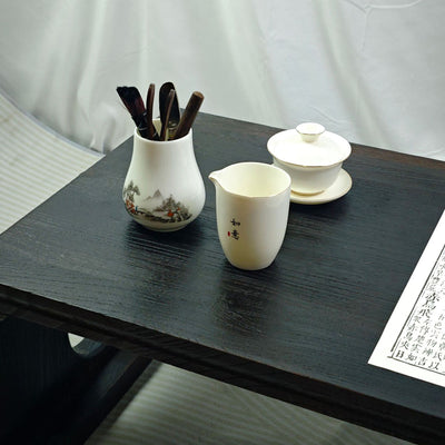 Traditional Chinese Zen Rectangular Solid Wood Coffee Table For Living Room