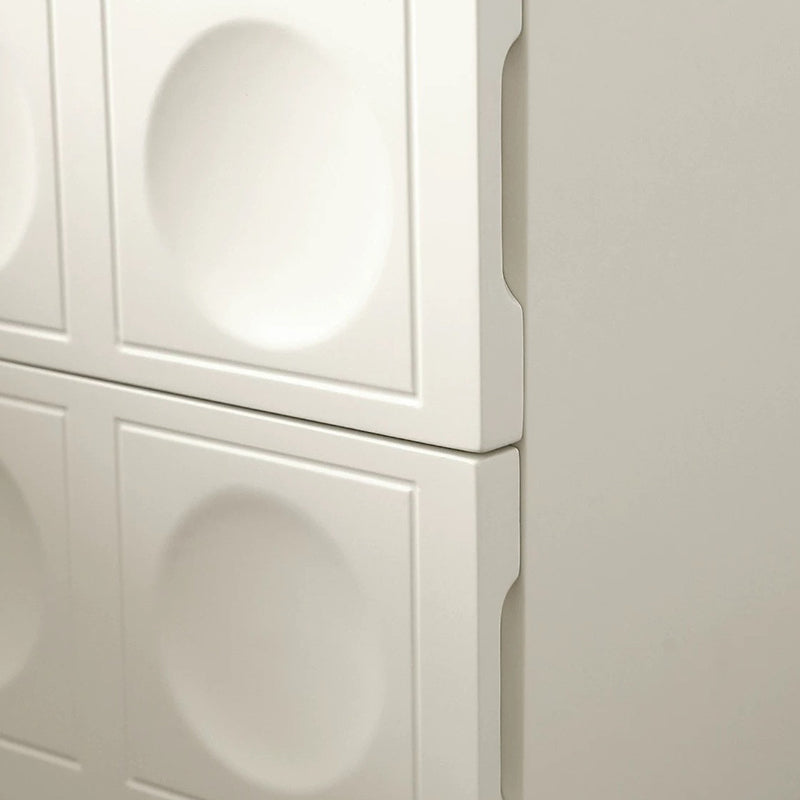 Modern Minimalist Rectangular Concave Round Density Board Hardware Nightstand 2-Drawer For Bedroom