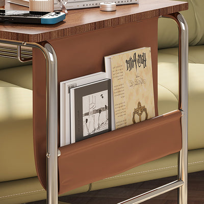 Zeitgenössischer Retro-Abnehmbarer Rechteckiger Wagen Faux-Panel Metallrahmen Beistelltisch Für Wohnzimmer 
