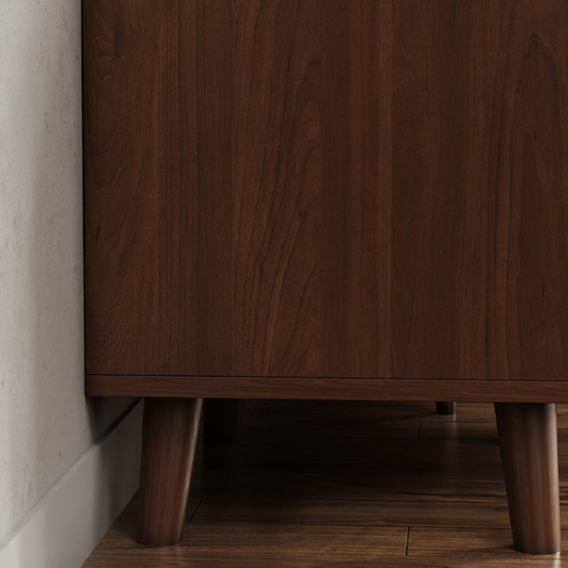 Moderner minimalistischer rechteckiger Nachttisch aus Kautschukholz und Sperrholz mit 1/2 Schubladen für das Schlafzimmer 