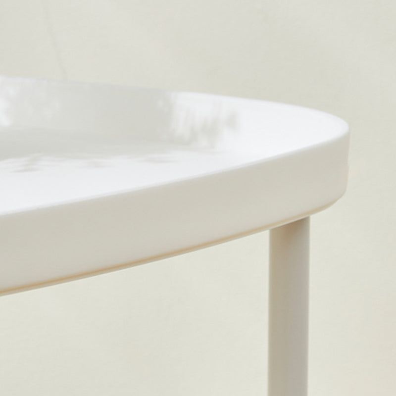 Modern Minimalist Moveable Square Round Corner PP Plastic Carbon Steel End Table 2/3 Tier For Living Room