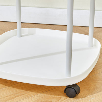Modern Minimalist Moveable Square Round Corner PP Plastic Carbon Steel End Table 2/3 Tier For Living Room