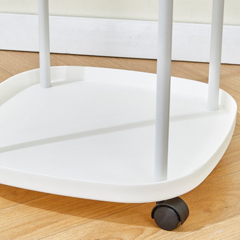 Modern Minimalist Moveable Square Round Corner PP Plastic Carbon Steel End Table 2/3 Tier For Living Room