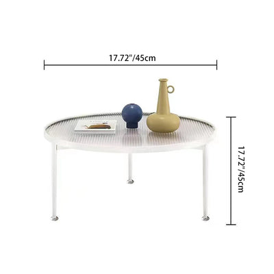 Mesa de café de vidrio y metal con base triangular redonda minimalista moderna para sala de estar 