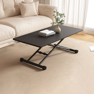 Mesa de Café Moderna Minimalista Plegable Rectangular con Panel Falso de Metal para Sala de Estar 
