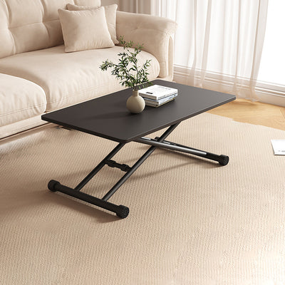 Mesa de Café Moderna Minimalista Plegable Rectangular con Panel Falso de Metal para Sala de Estar 