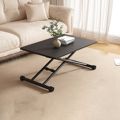 Mesa de Café Moderna Minimalista Plegable Rectangular con Panel Falso de Metal para Sala de Estar 