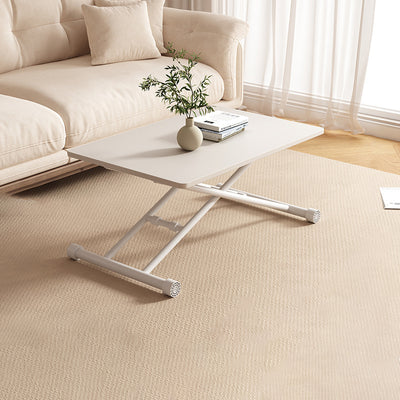 Mesa de Café Moderna Minimalista Plegable Rectangular con Panel Falso de Metal para Sala de Estar 