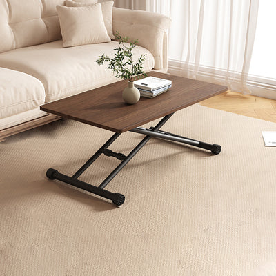 Mesa de Café Moderna Minimalista Plegable Rectangular con Panel Falso de Metal para Sala de Estar 